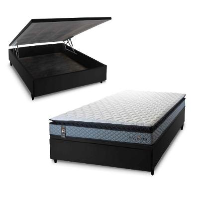 Cama Box Baú Chicago 138x188 Preto Espuma D33 King House