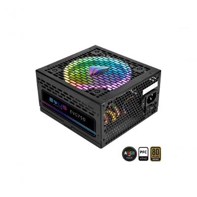 Fonte ATX Gamer EVG750 ARGB 750W Reais com Selo 80 PLUS BRONZE Preto Evus