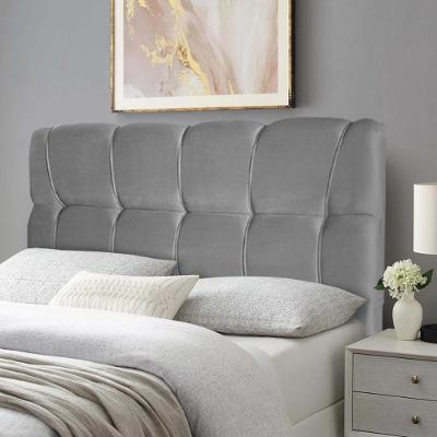 Cabeceira Luna Cama Box Queen 160cm Suede Velut Cinza - King House