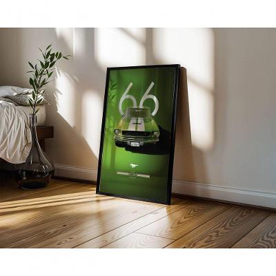 Quadro Decorativo Ford Mustang Shelby G.t. 350 Fastback Retangular 50 X 70 Verde