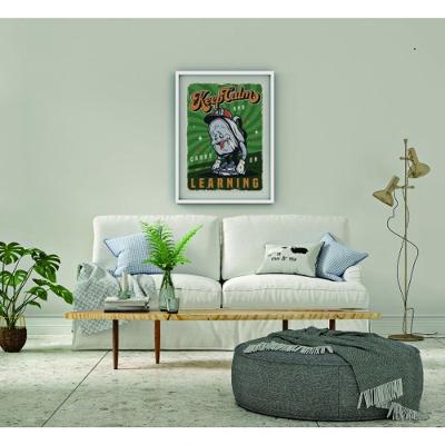 Quadro Decorativo Keep Calm And Carry On Learning Retangular 20x30CM Preto