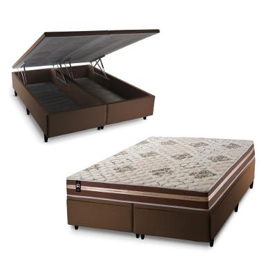 Cama Box Baú Chicago Espuma D33 193x203 Marrom King House