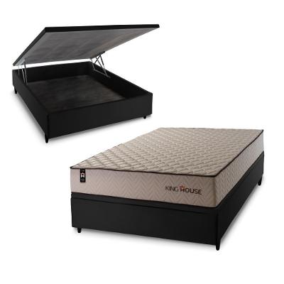 Cama Box Baú San Diego 138x188 Preto Espuma D33 King House