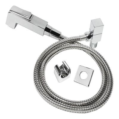 Ducha Higiênica Square Luxo Quadrada 1-4 de Volta com Mangueira Flexível Cromado OEM