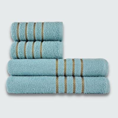 Jogo de Toalhas Montreal 4 Peças com 2 Banho e 2 Rosto 100% Algodão 330G-M² Verde Aqua