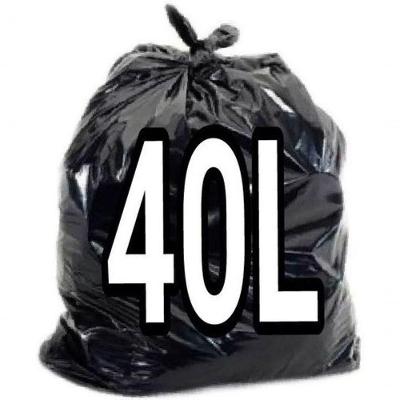 Saco para Lixo 40 Litros Resistente 100 Unidades Uso Doméstico e Comercial Preto Higipack