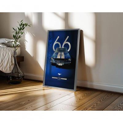 Quadro Decorativo Ford Mustang Shelby G.t. 350 Fastback Azul Retangular 50x70CM Azul