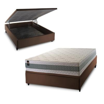 Conjunto Box Baú Oxford 138x188 Verde Espuma D33 King House
