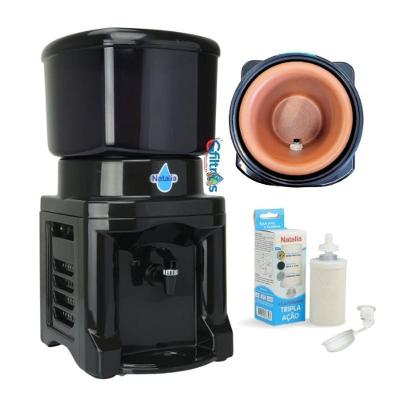 Filtro de Água Natalia 8.6 l para Purificação com Cuba de Barro e Vela Tripla Ação Preto OEM