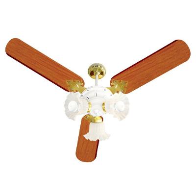 Ventilador De Teto Venti-delta New Zeta Branco Com Dourado 3 Pás Mogno 220v