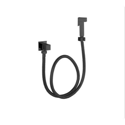 Ducha Higiênica Square Luxo Quadrada 1-4 de Volta com Mangueira Flexível Preto OEM