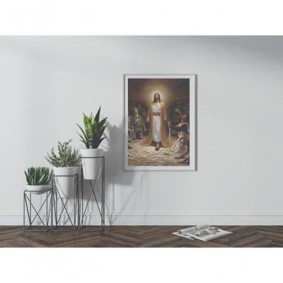 Quadro Religioso Ergam Se os Valentes do Senhor Retangular 50x70CM Branco