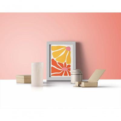 Quadro Decorativo Fusão de Pétalas Retangular 20x30CM Branco para Decoração Gamer Moderna