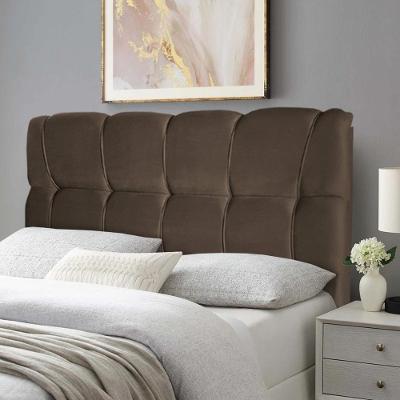 Cabeceira Luna Cama Box Casal 140cm Suede Velut Marrom - King House