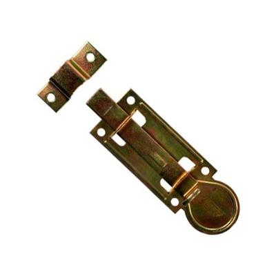 Ferrolho Fio Chato 4'' Tipo Leve Bicromatizado com Parafusos para Instalação Dourado Loth
