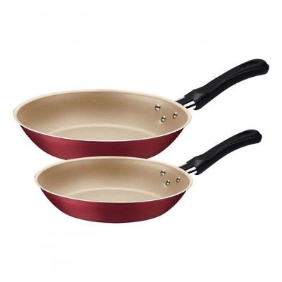 Jogo de Frigideiras Caribe Kit 2 Peças Antiaderente em Alumínio 16CM e 20CM Vermelho