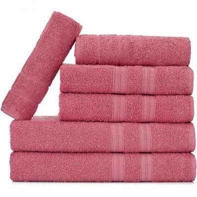 Jogo de Toalhas Itália Soft 6 Peças 100% Algodão 430g-m² Macio Absorvente Rosê