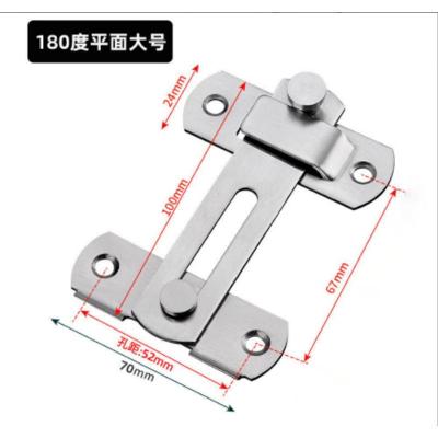 Fecho Trava Angular Tamanho-2 Reto Tipo Tranca em l 90° para Gavetas Portas e Janelas em Inox OEM