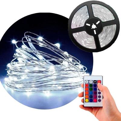 Fio de Fada de Natal 100 Lâmpadas LED Musical 10m USB Branco