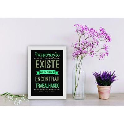 Quadro Decorativo Inspiração Existe Retangular 20x30CM Amadeirado