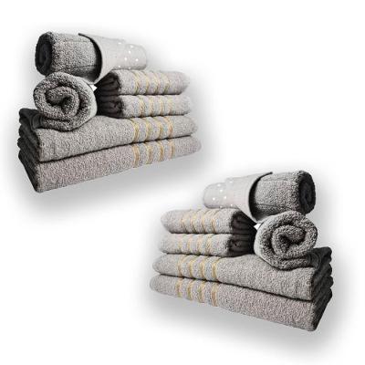 Jogo de Toalhas Montreal 12 Peças 100% Algodão 330g-m² Alta Absorção Cinza