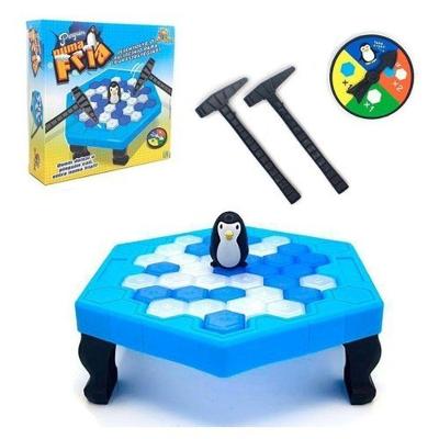 Jogo de Tabuleiro Jogo Martelo Quebra Gelo Pinguim para Coordenação Motora Azul OEM