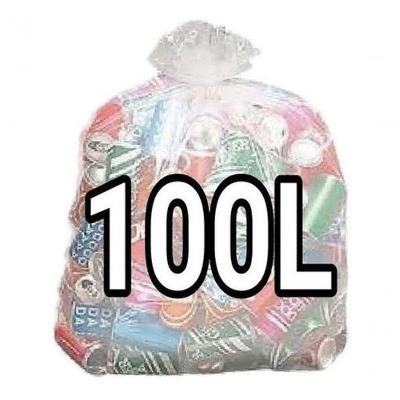 Saco para Lixo Transparente 100L Reforçado para Descarte Médio Pesado Fosco 75x90 cm Higipack