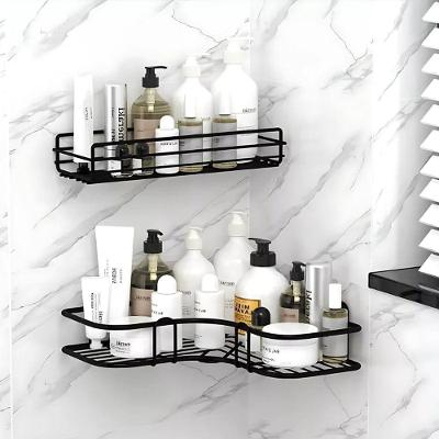 Kit 2 Prateleiras Retangular com Adesivo Aço Inoxidável para Banheiro Cozinha Lavanderia Branco