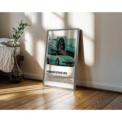 Quadro Decorativo Honda Civic Eg Urbano Retangular 50x70CM Preto