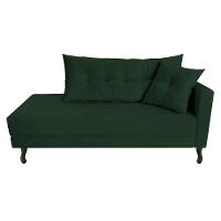 Kit Diva Recamier Azura 160Cm Lado Esquerdo E 02 Poltronas Classic Suede - Doce Sonho Móveis Verde - 6