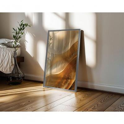 Quadro Decorativo Gold 05 Retangular 50X70 para Parede com Moldura Caixa Branco