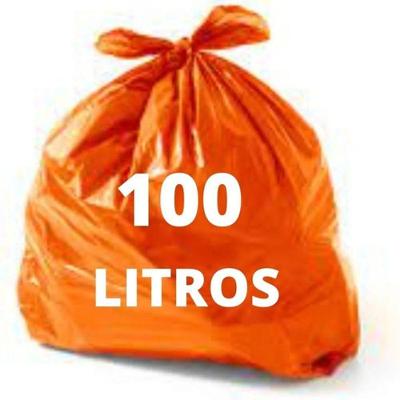 Sacos para Lixo Reciclável 100L Melhor Custo Beneficio 50 Unidades Laranja Higipack