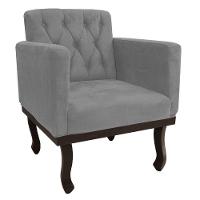 Kit Diva Recamier Diana 140Cm Lado Esquerdo E 01 Poltrona Classic Suede - Amarena Móveis Cinza