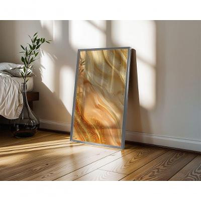 Quadro Decorativo Gold 11 Retangular 50 X 70 em Canvas Branco