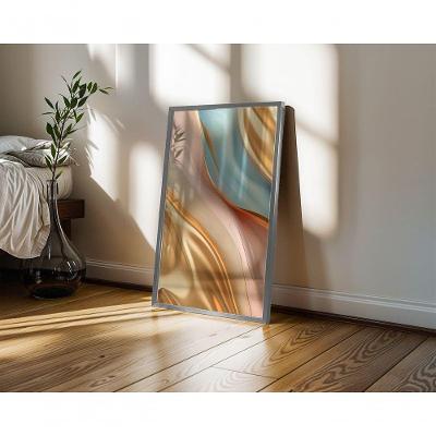 Quadro Decorativo Gold 07 Retangular 50 X 70 Moldura Caixa Branco