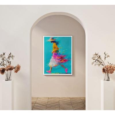 Quadro Decorativo Faces em Movimento Retangular 50X70 Amadeirado