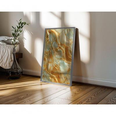 Quadro Decorativo Gold 10 Retangular 50X70 em Vinil com Vidro Preto para Parede