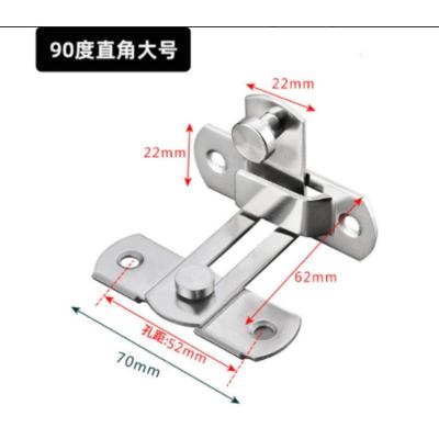 Fecho Trava Angular Tamanho-2 Curvado Tipo Tranca em l 90° para Gavetas Portas Janelas em Inox OEM