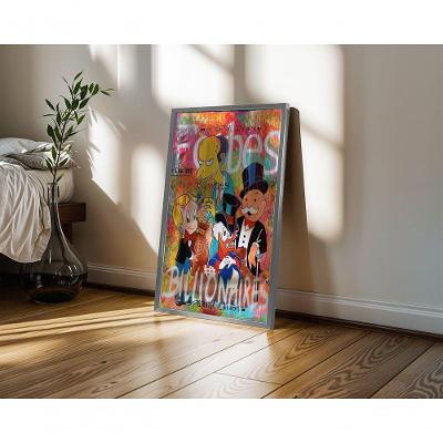 Quadro Decorativo Jogo dos Ricos Retangular 50X70 Moldura Madeira Amadeirado