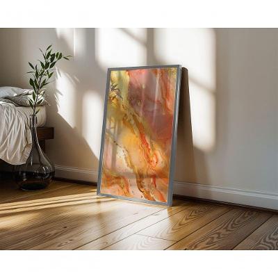 Quadro Decorativo Gold 06 Retangular 50 X 70 com Moldura Tipo Caixa Preto