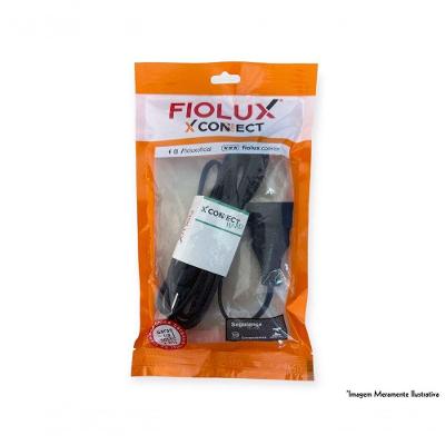 Extensão Elétrica Prolongador 05m Tripolar 10A Cabo de 5M com Isolamento Térmico Preto Fiolux