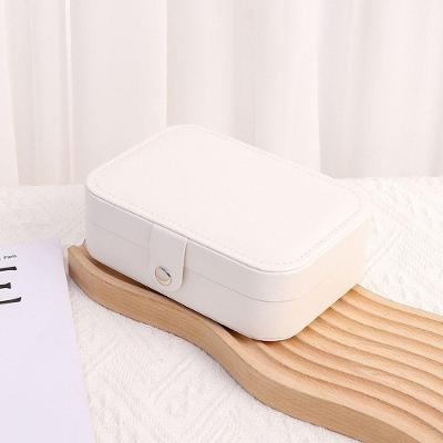 Estojo Porta Joias Tipo Maleta Organizador com Duas Camadas e Alça de Transporte Branco OEM