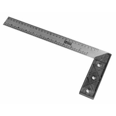 Esquadro de Medição Esquadro com Cabo de Plástico 10'' para Medidas Exatas e Cortes Precisos Preto