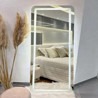 Espelho com LED Espelho Retangular Corpo Inteiro 170CM X 70CM Polido Jateado para Sala Quarto Frio