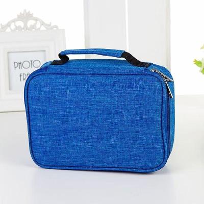 Estojo Escolar OEM Box Juvenil Martelasse Organizador 2 Compartimentos 22x16 e 5x6 e 5cm Azul