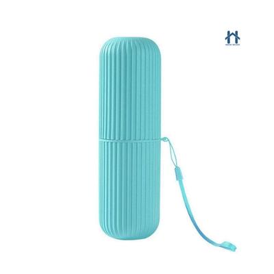 Estojo Porta Escova e Pasta Dental OEM para Viagem em Plástico Azul Bebê com Alça Tampa Vedada e 1