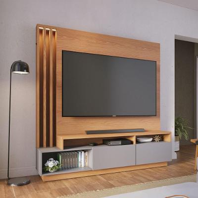 Estante Home para TV Humaitá Até 65" 180CM MDP MDF com LED Freijó-cinza