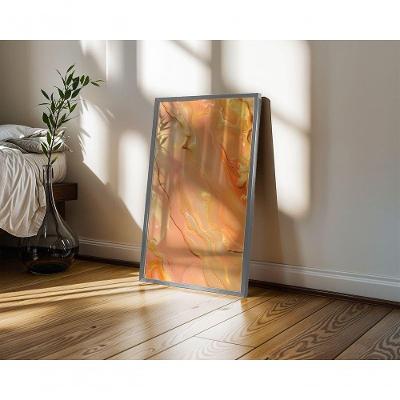 Quadro Decorativo Gold 18 Retangular 50 X 70 Moldura Caixa Madeira Amadeirado