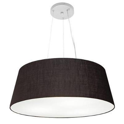 Lustre Pendente Md-4002 Cúpula em Tecido Cone Grande Fio Ajustável Preto Vivare Brasil Iluminação