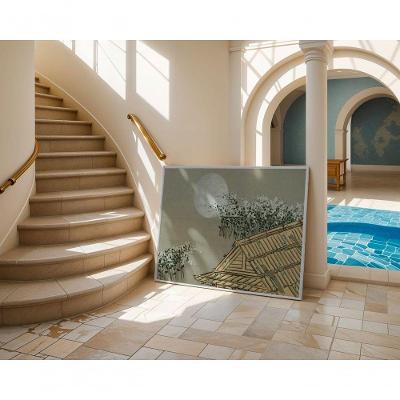 Quadro Decorativo Floral à Beira Céu Retangular 60 X 90 Branco